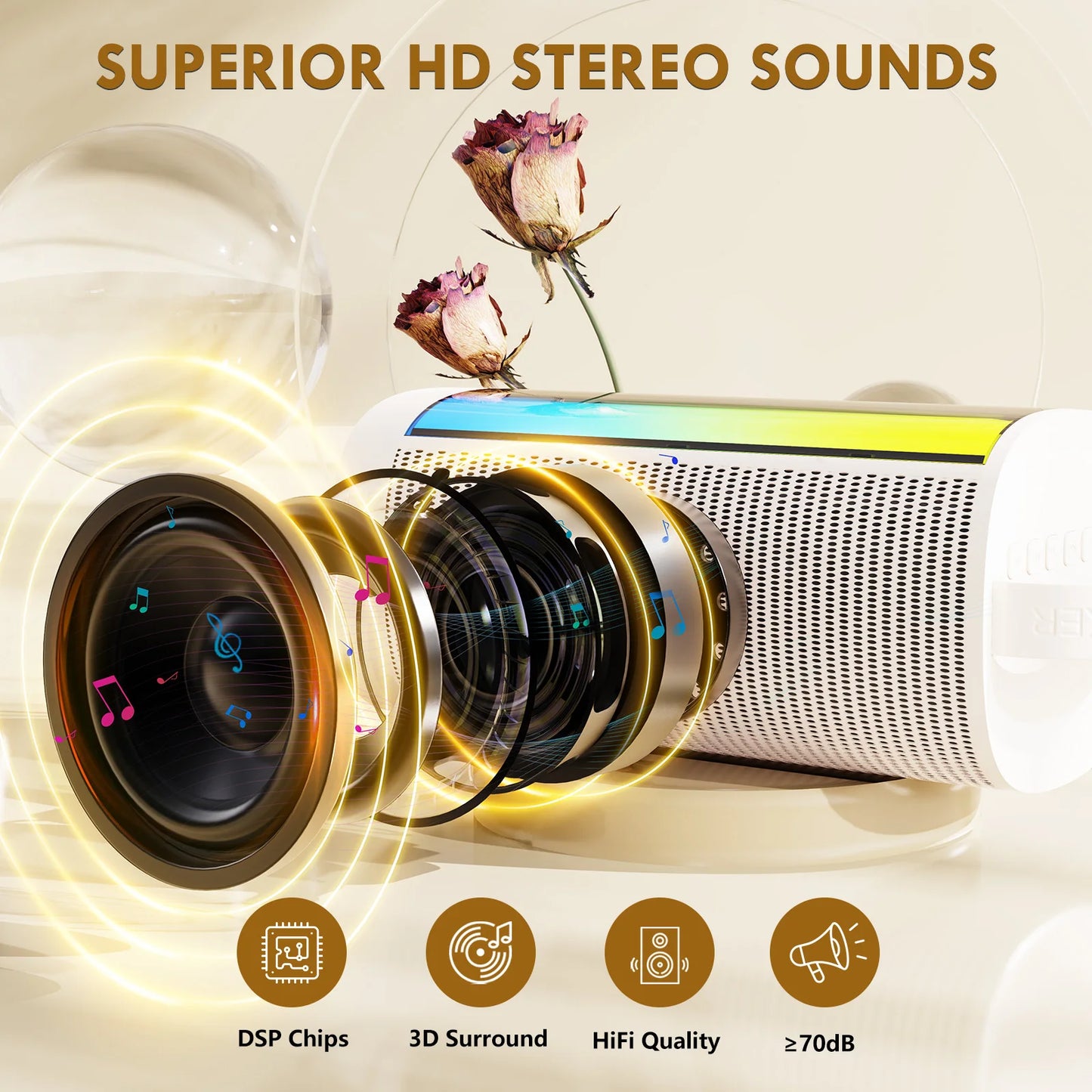 FanFun Bluetooth Karaoke Speaker With 2 Wireless Mics