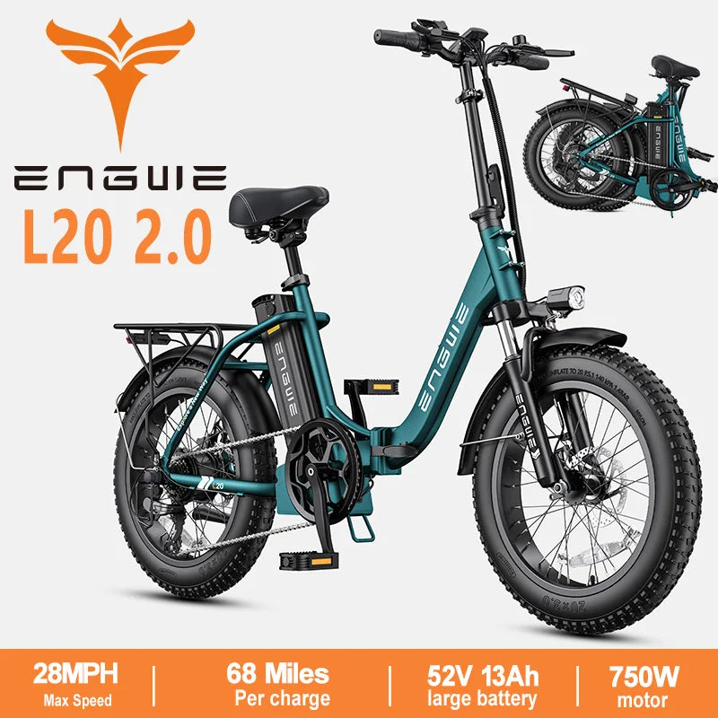 Engwe L20 Folding Electric Bike For Adults With Fat Tires