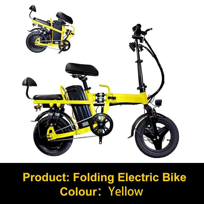 Folding Electric City Bike 48V 500W With Removable Lithium Battery Portable Foldable