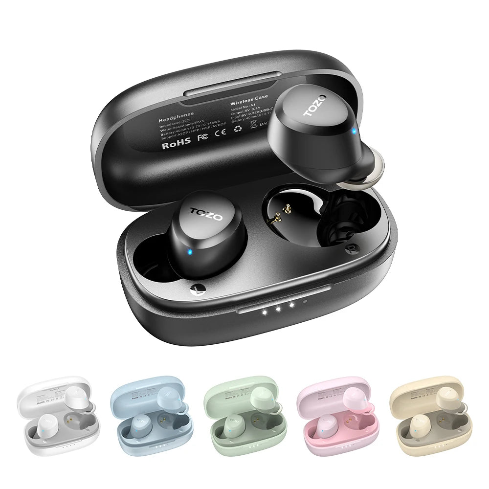 TOZO TWS Earbuds Wireless Bluetooth Headphones With Microphone Waterproof