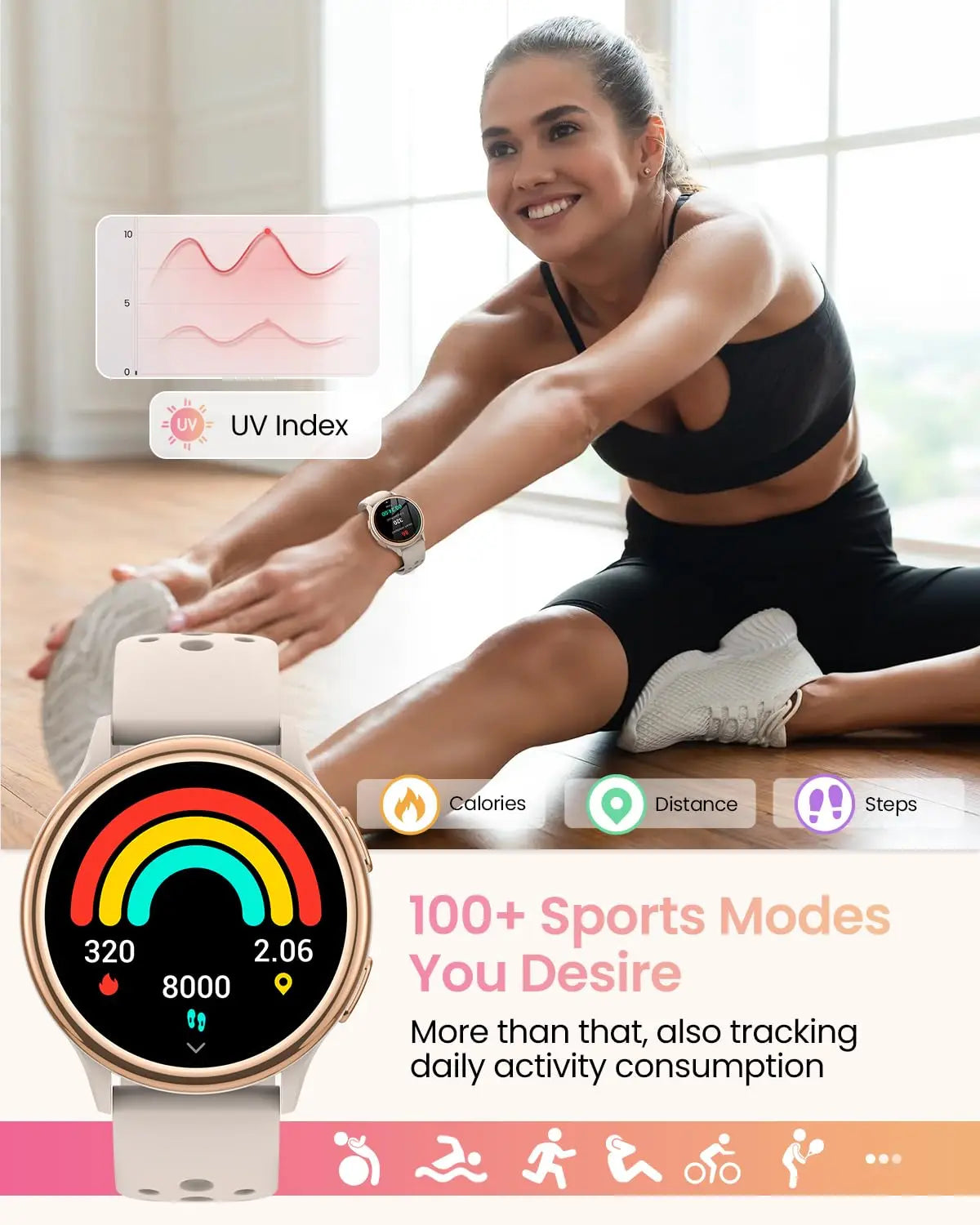 AnylloopCA Smartwatch for Women-a stylish fitness companion to help keep your pace