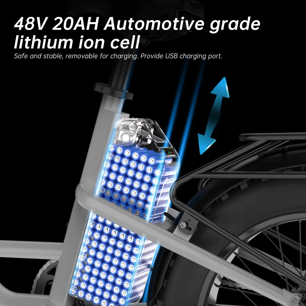 EKX L1 1000W Electric Bike With Removable Battery 34MPH