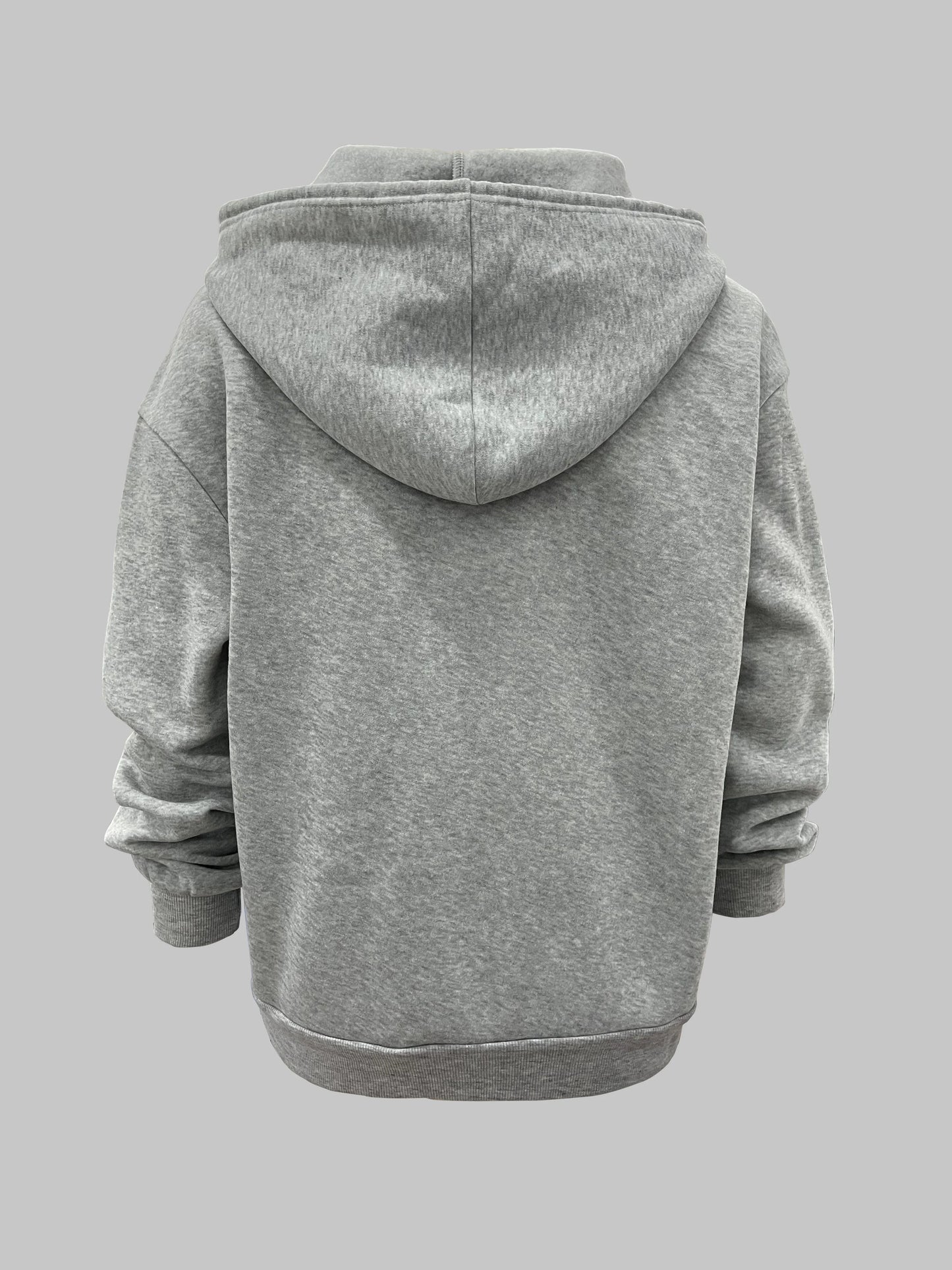 Closure Cozy Heart Print Hoodie With Drawstrings Sweatshirt