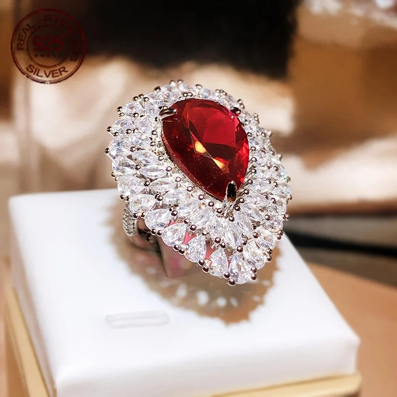 WPOOCC 925 Silver Ring For Women Zircon Fashion Jewelry Gift