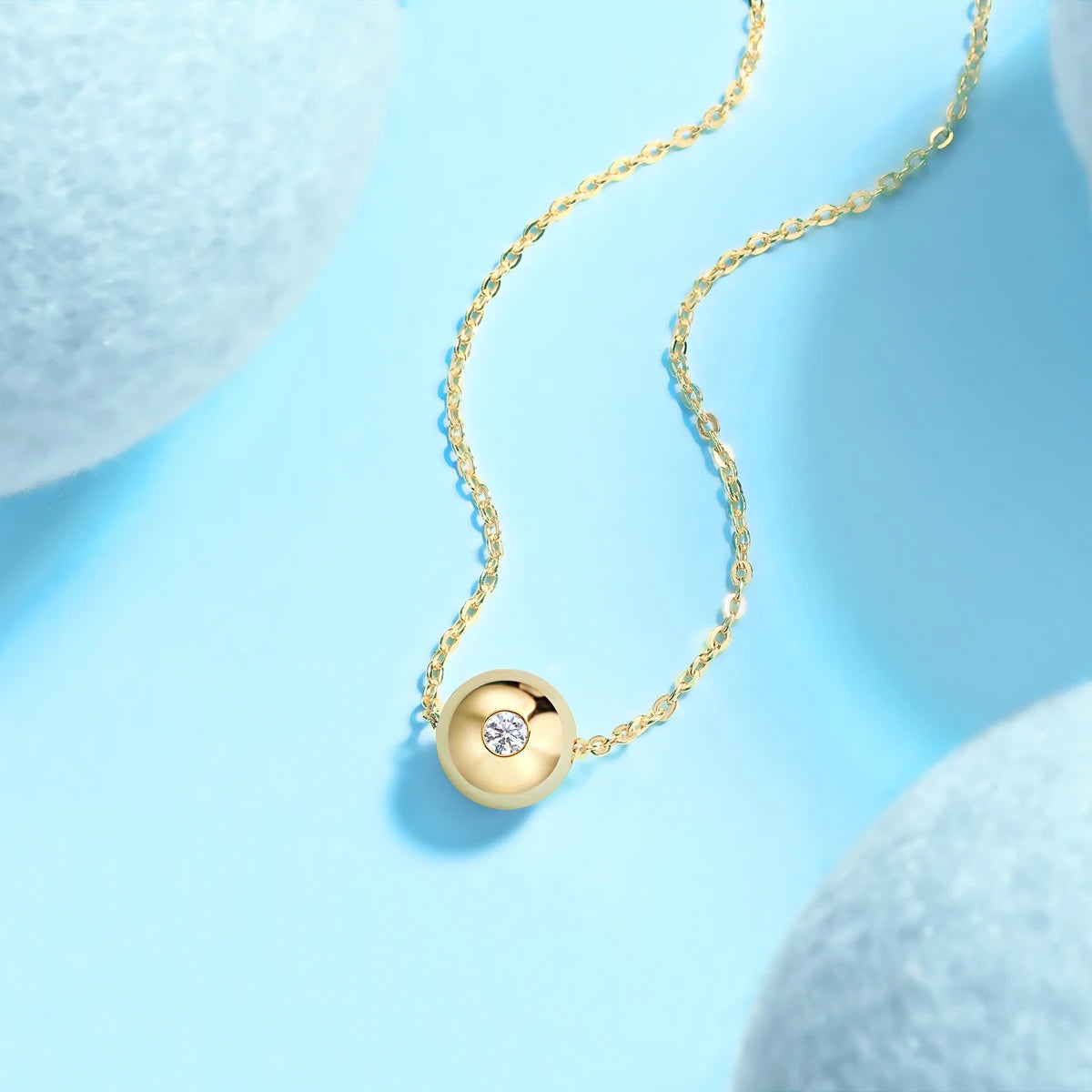 JIUZUAN Moissanite Necklace Minimalist S925 Silver Pendant