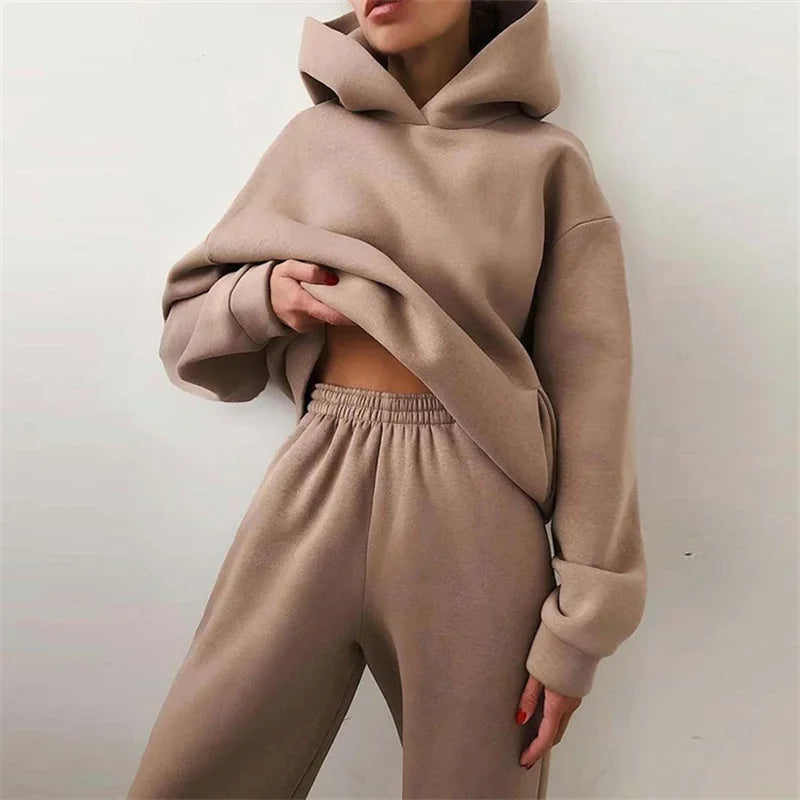 Womens Tracksuit Set Autumn Hoodie Sweatpants
