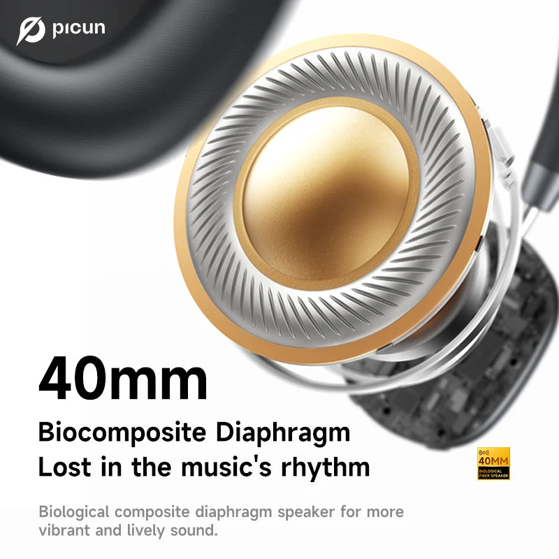 Picun F5 ANC Wireless Bluetooth 5.3 Headphones Hi Res Audio