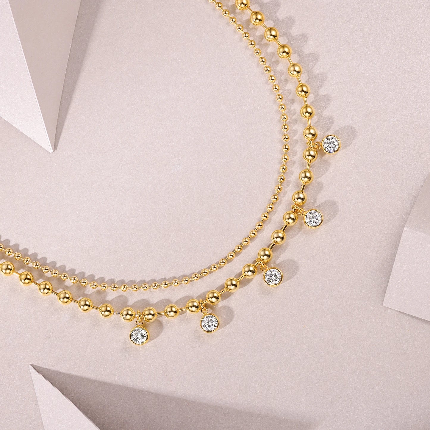 JIUZUAN Moissanite Necklace And Earrings Set 925 Silver