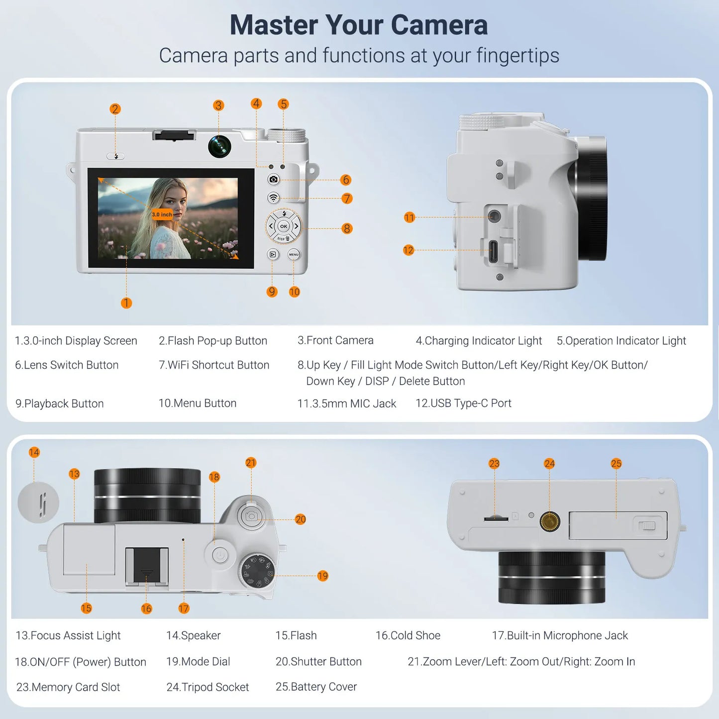 Gavonde 4K Digital Camera Autofocus And Anti Shake 18X Zoom