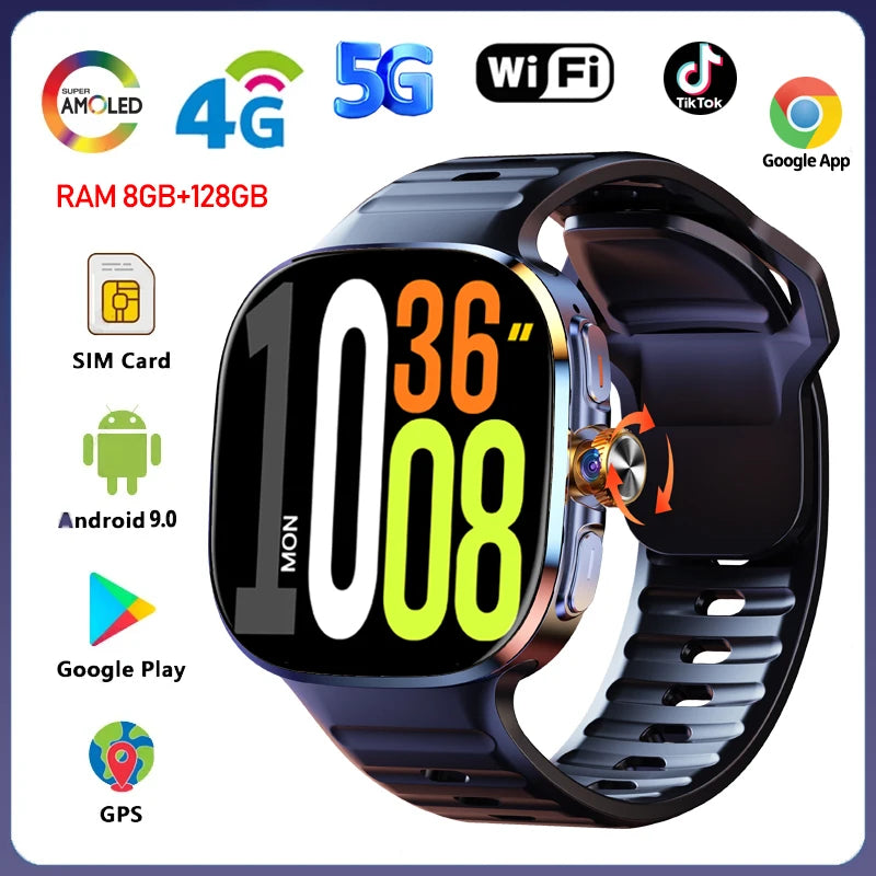 5G 4G Smartwatch With 2.4 Inch HD Screen GPS WiFi 8GB 128GB