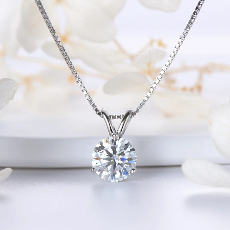 Oxtao Solitaire Moissanite Pendant Necklace For Women