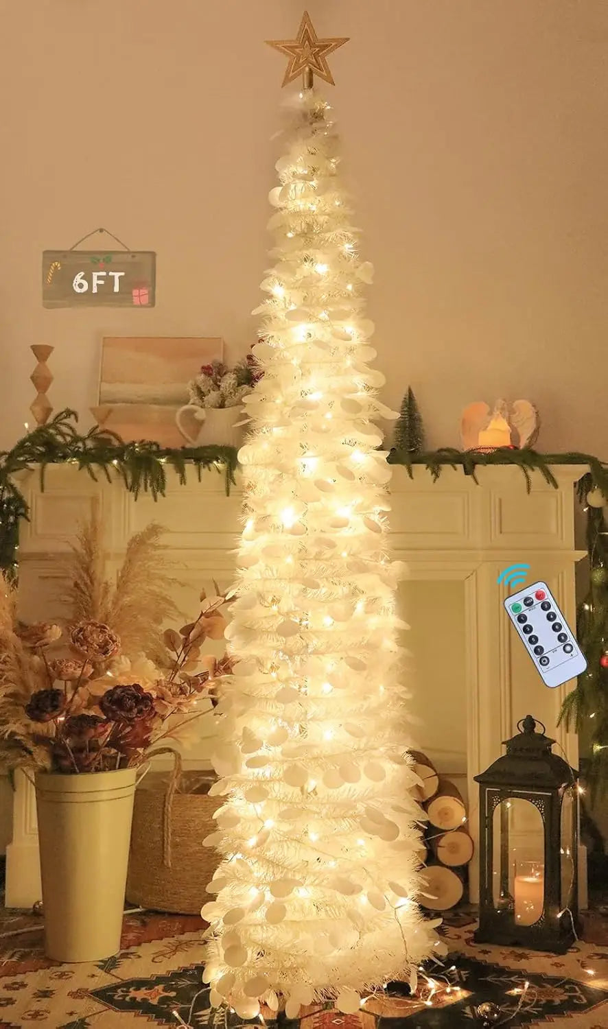 HMASYO Pop-Up Christmas Tree With 100 LED Lights And Remote