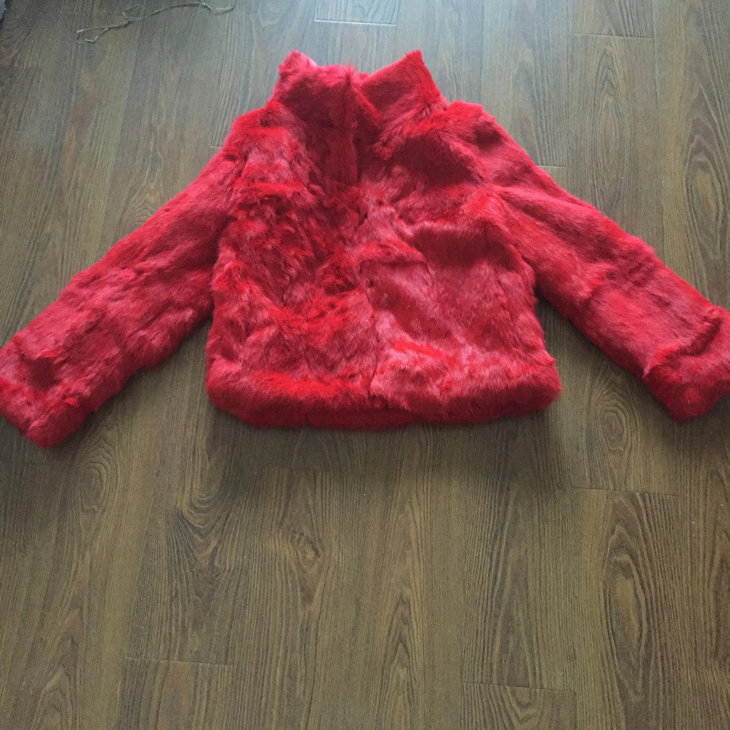 Tonfur Mandarin Collar Rabbit Fur Patchwork Coat For Women