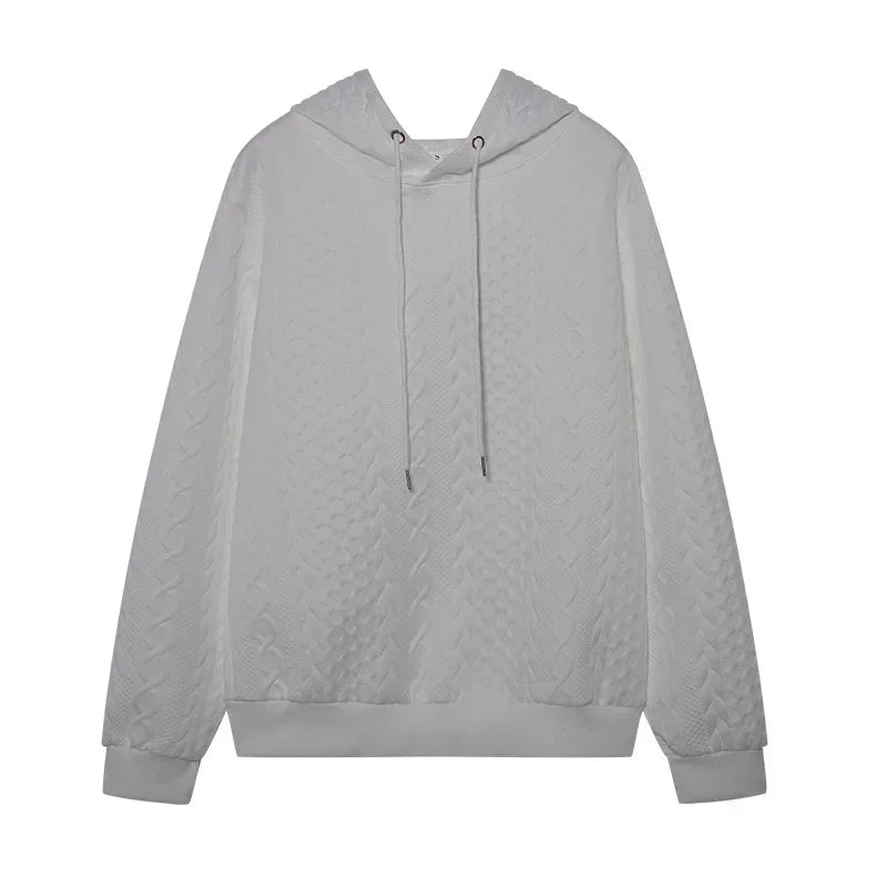 LISMCN PremiumQuality Solid Color Hooded Collar Oversized Long Sleeve KnitwearSweater