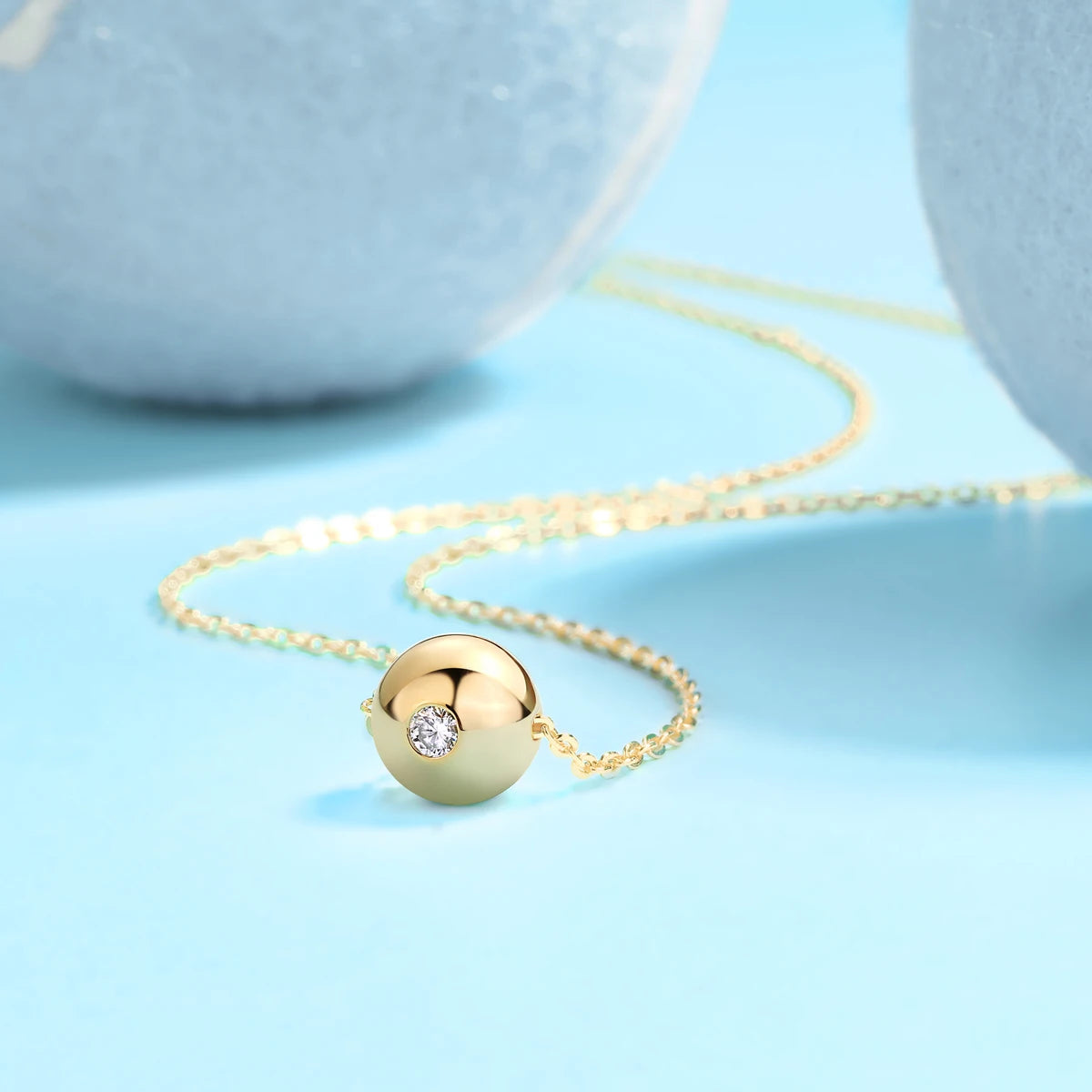 JIUZUAN Moissanite Necklace Minimalist S925 Silver Pendant