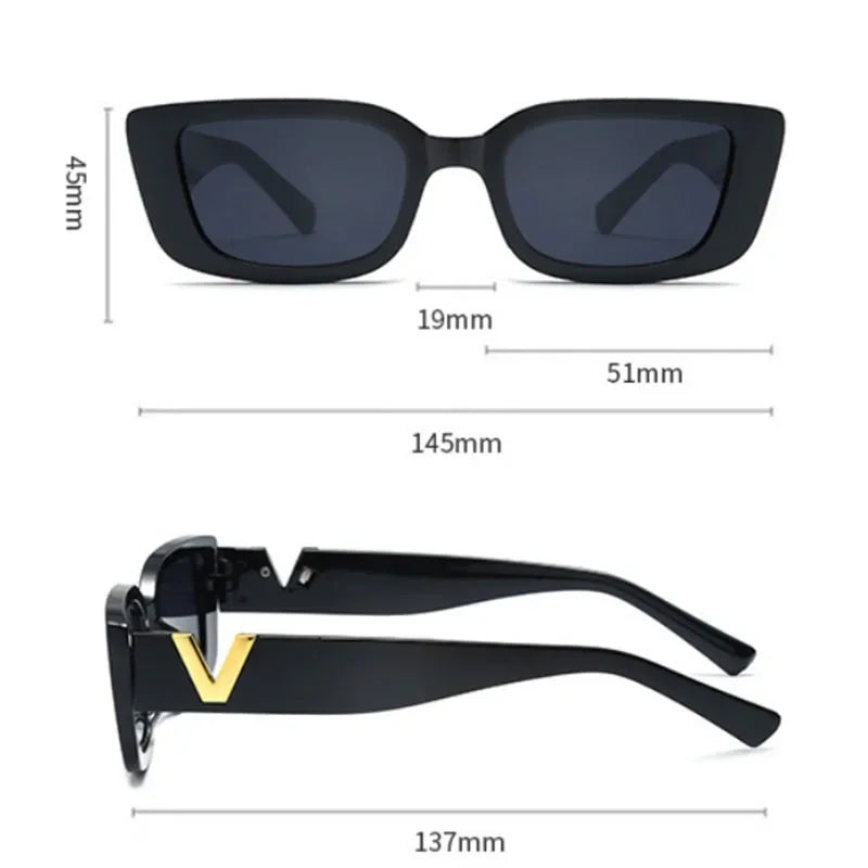 Small Frame V Shaped Sunglasses For Women UV400 Eyewear