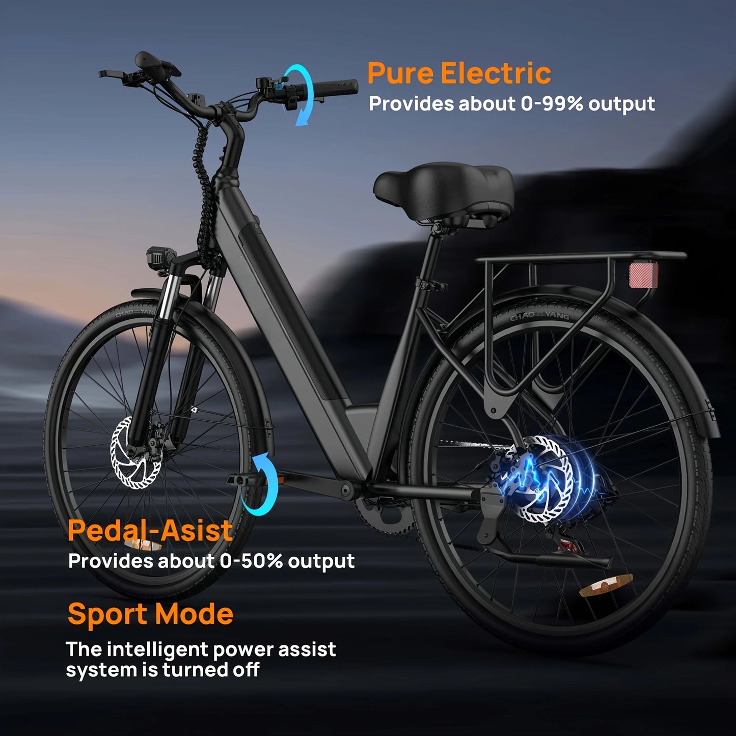 URLIFE 750W E-Bike Commuter RemovableLCDDisplay And HydraulicDiscBrakesForAdults