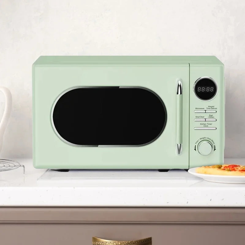 XMSJ 700W Retro Microwave Countertop Auto Cook Defrost