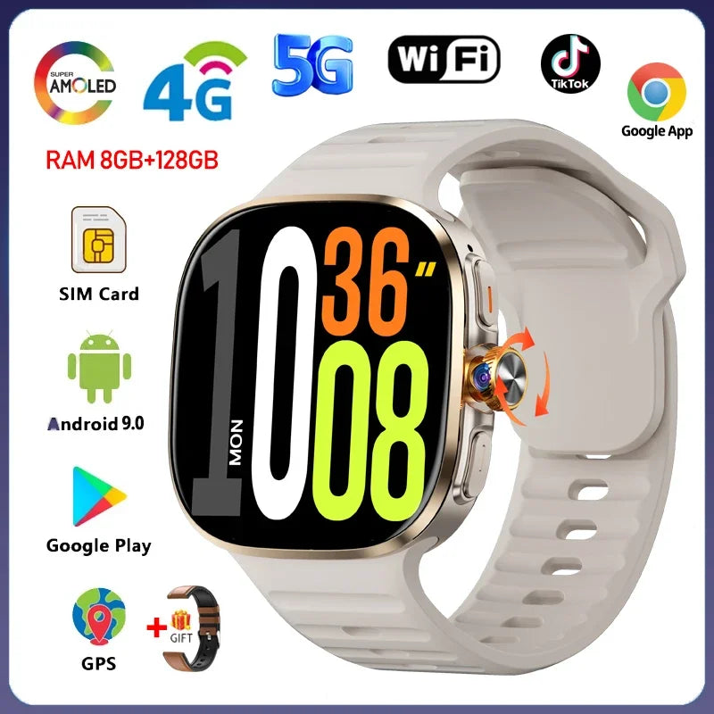 5G 4G Smartwatch With 2.4 Inch HD Screen GPS WiFi 8GB 128GB