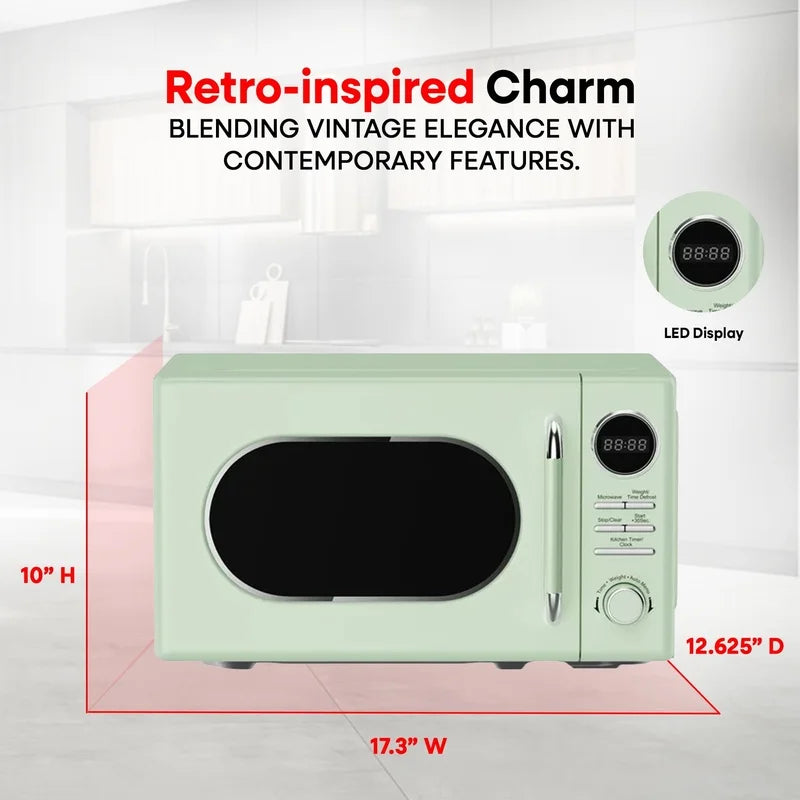 XMSJ 700W Retro Microwave Countertop Auto Cook Defrost