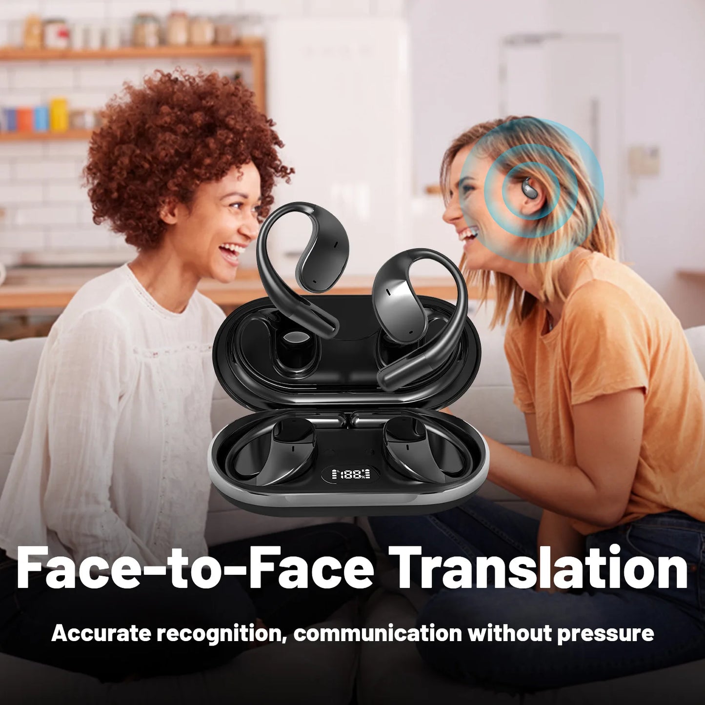 SHUKE Translate Wireless Earphones Real-Time 144 Language Translation