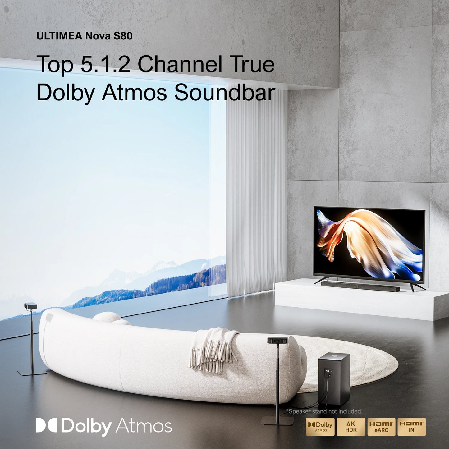 ULTIMEA Dolby Atmos Soundbar 5.1.2 With 4K HDR Passthrough