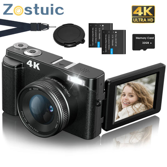 Zostuic 4K Digital Camera Autofocus 48MP Vlogging Cam