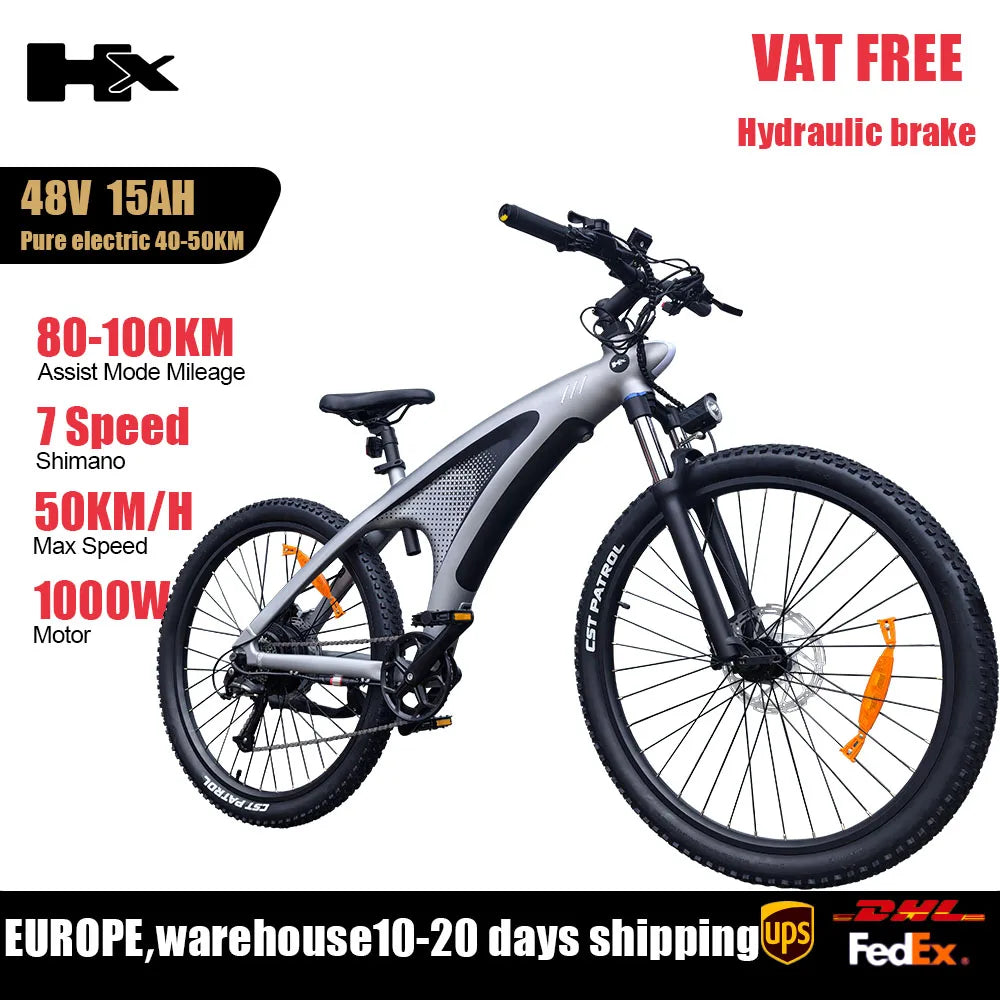 HUANCI HX Q5 2000W Electric Mountain Bike With Removable Battery Dual Hydraulic Brakes