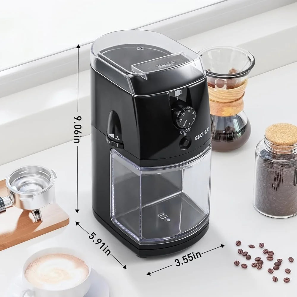 XMSJ Electric Conical Burr Grinder 17 Grind Levels Pro