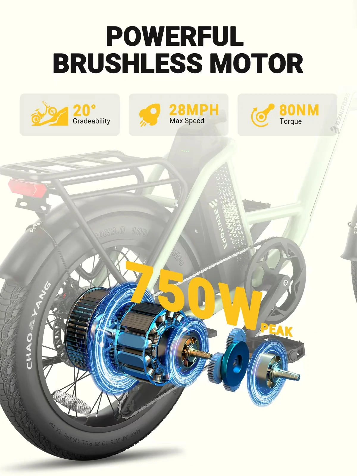 Luckeep C27 Electric Bike for Adults 750W Peak 28MPH Removable 624Wh Battery Fat Tire Ebike