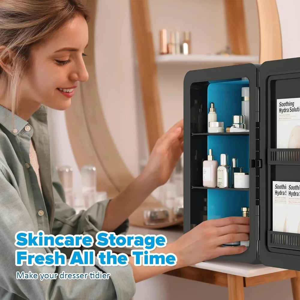 Iosn Mini Fridge Portable Cooler Warmer for Bedroom Desk