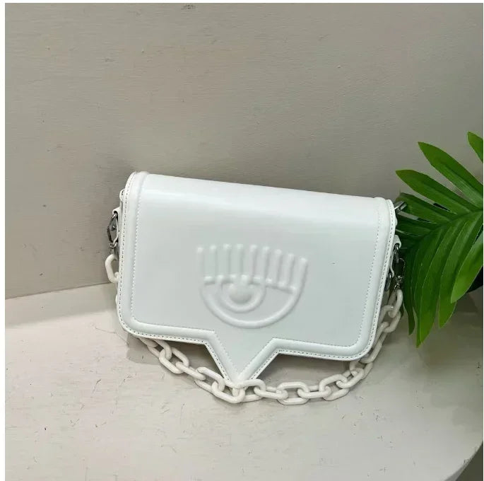 Luxury Brand Designer Bag Women 2024 Hit Embossed Eyes Chain Wide Strap Shoulder Bag Fashion Trend Cute Exquisite Crossbody Bag