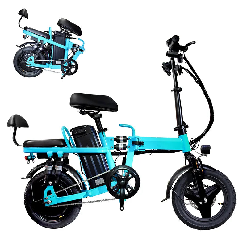 Folding Electric City Bike 48V 500W With Removable Lithium Battery Portable Foldable
