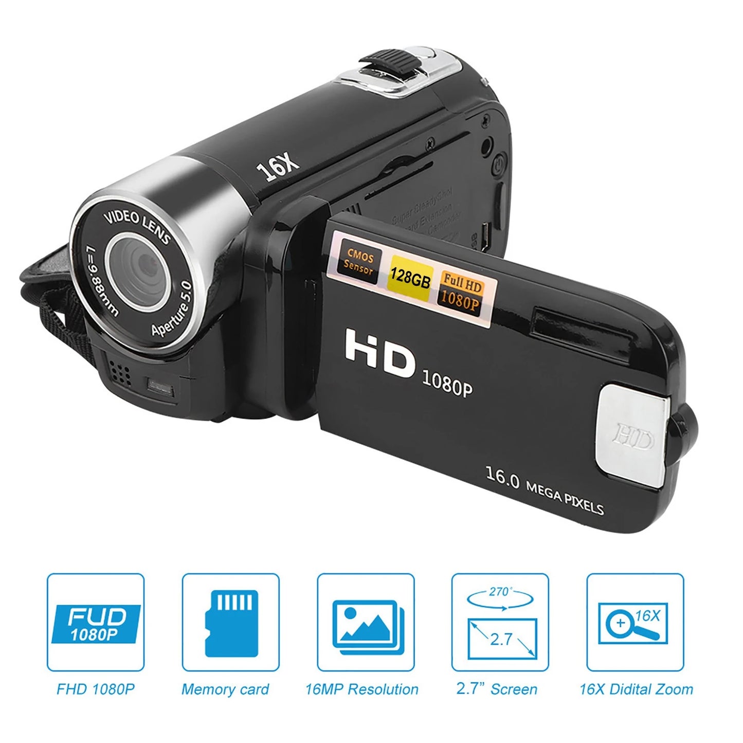 High Definition DH 90 16X Digital Zoom Camcorder Video