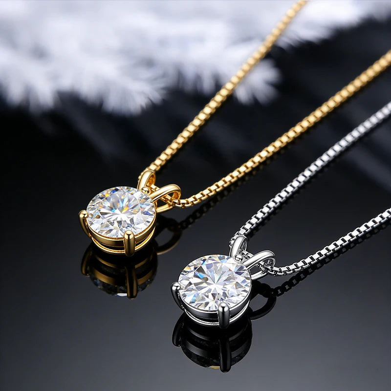 Oxtao Solitaire Moissanite Pendant Necklace For Women