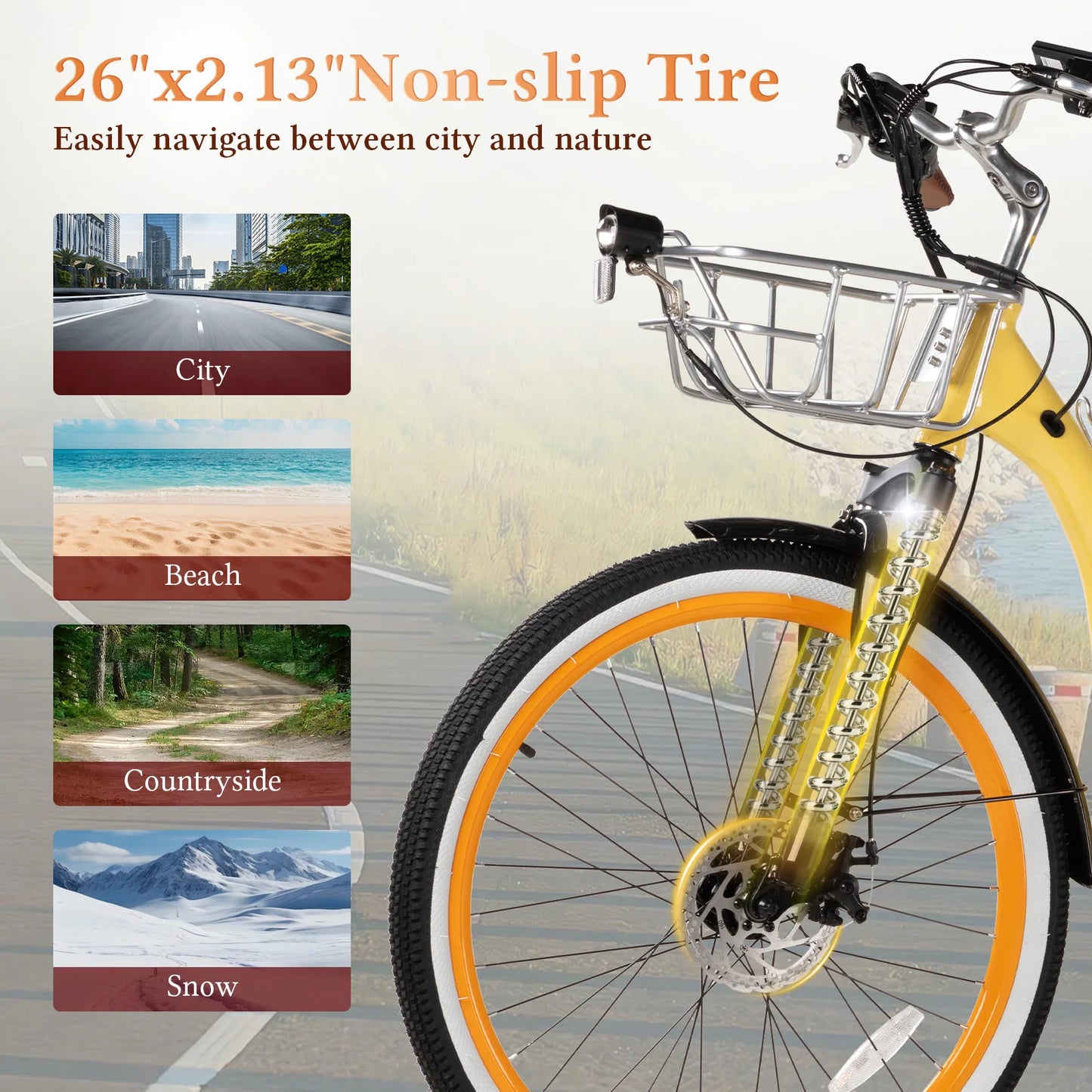 DDC SPORT Cruiser Electric Bike With 48V Removable Battery