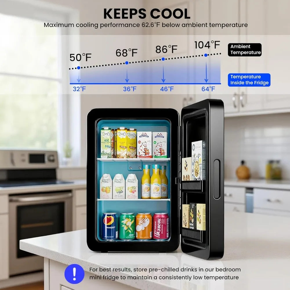 Iosn Mini Fridge Portable Cooler Warmer for Bedroom Desk