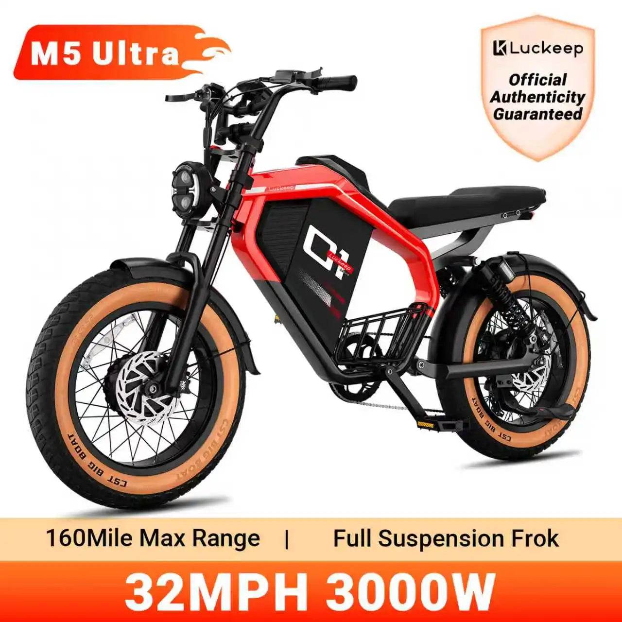 Luckeep M5 Ultra Electric Bike DualMotor 3000W Peak BatteryReadyLongRangeExtremePerformance