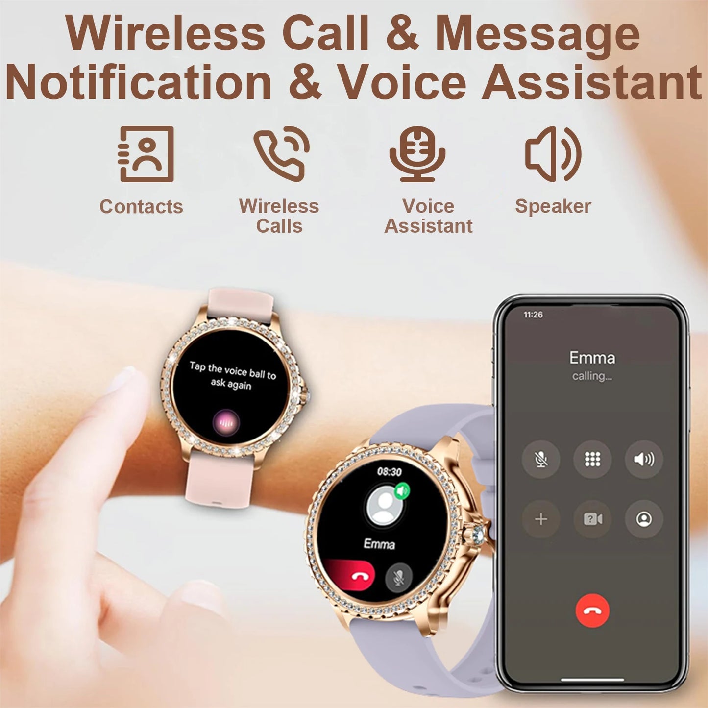 INNOFOVO Smartwatch for Women Touchscreen Fitness Tracker