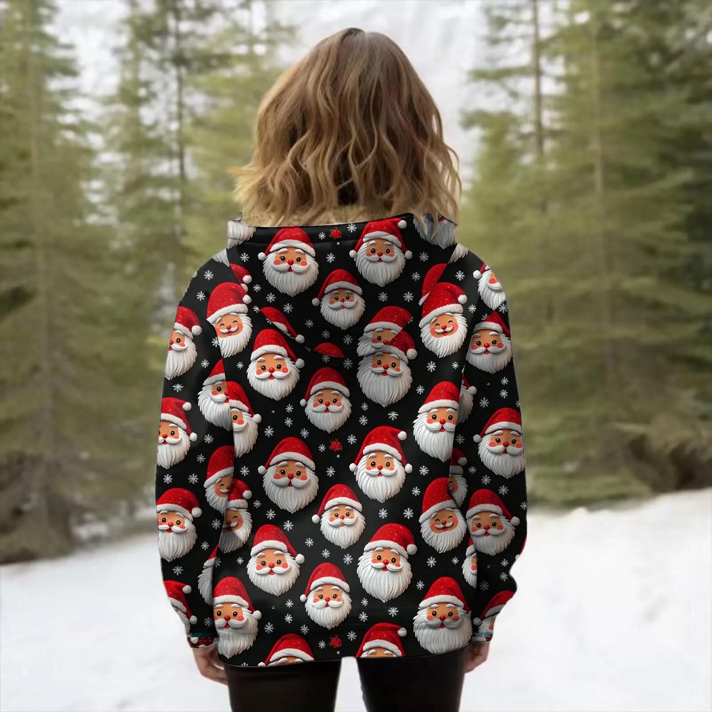 Cozy Hooded Plush Sweatshirt Women Winter Jacket Coat