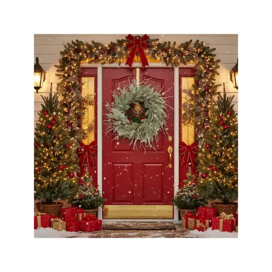 Pine Wreath With Pinecones And Greenery For Holiday Door Decor