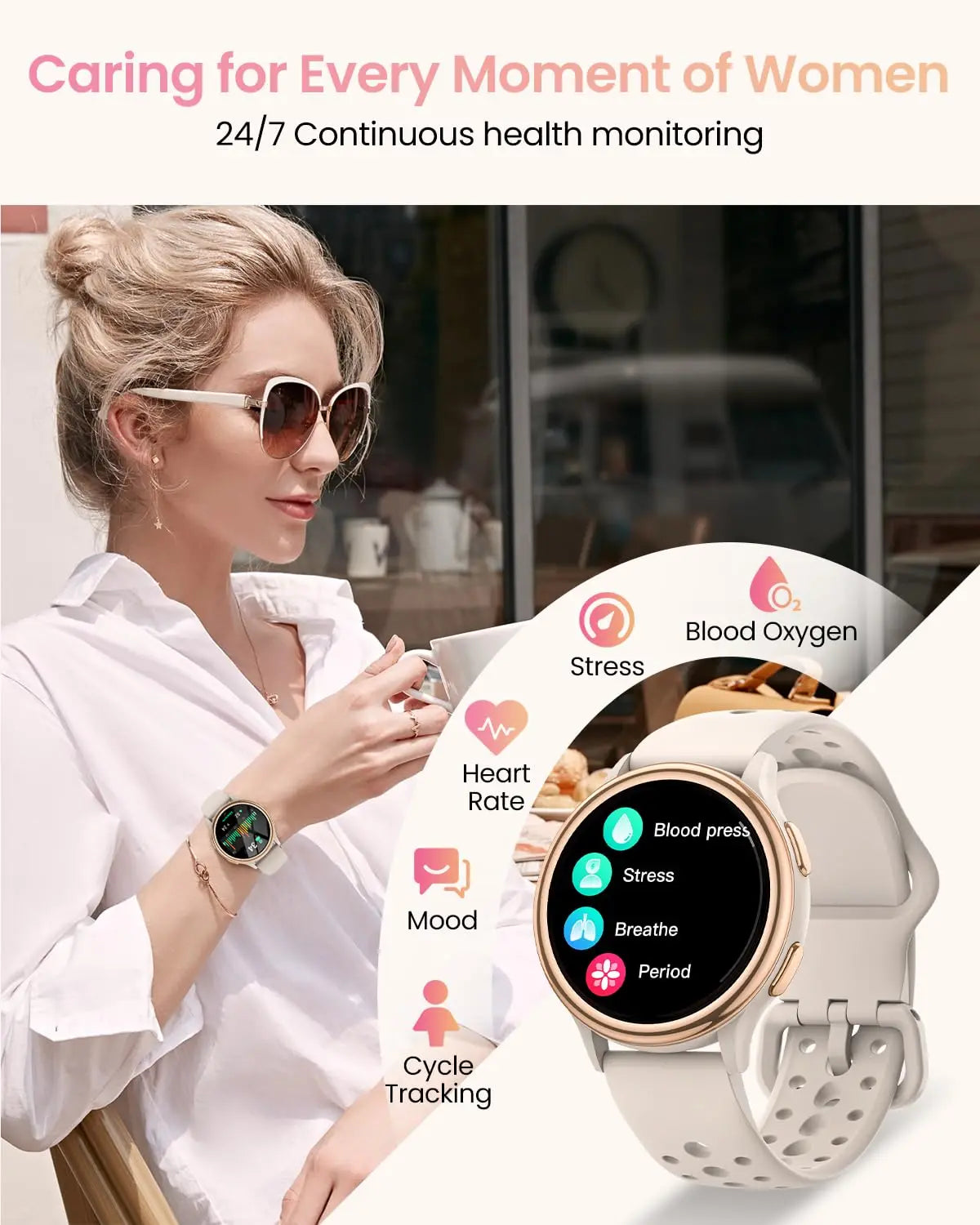 AnylloopCA Smartwatch for Women-a stylish fitness companion to help keep your pace