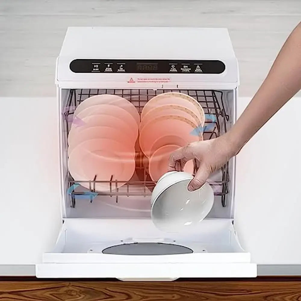 Portable Dishwasher 900W 7L Built-in Water Tank Compact 5 Programs Dual Spray 360° Deep Cleaning Easy Install Dish Washing
