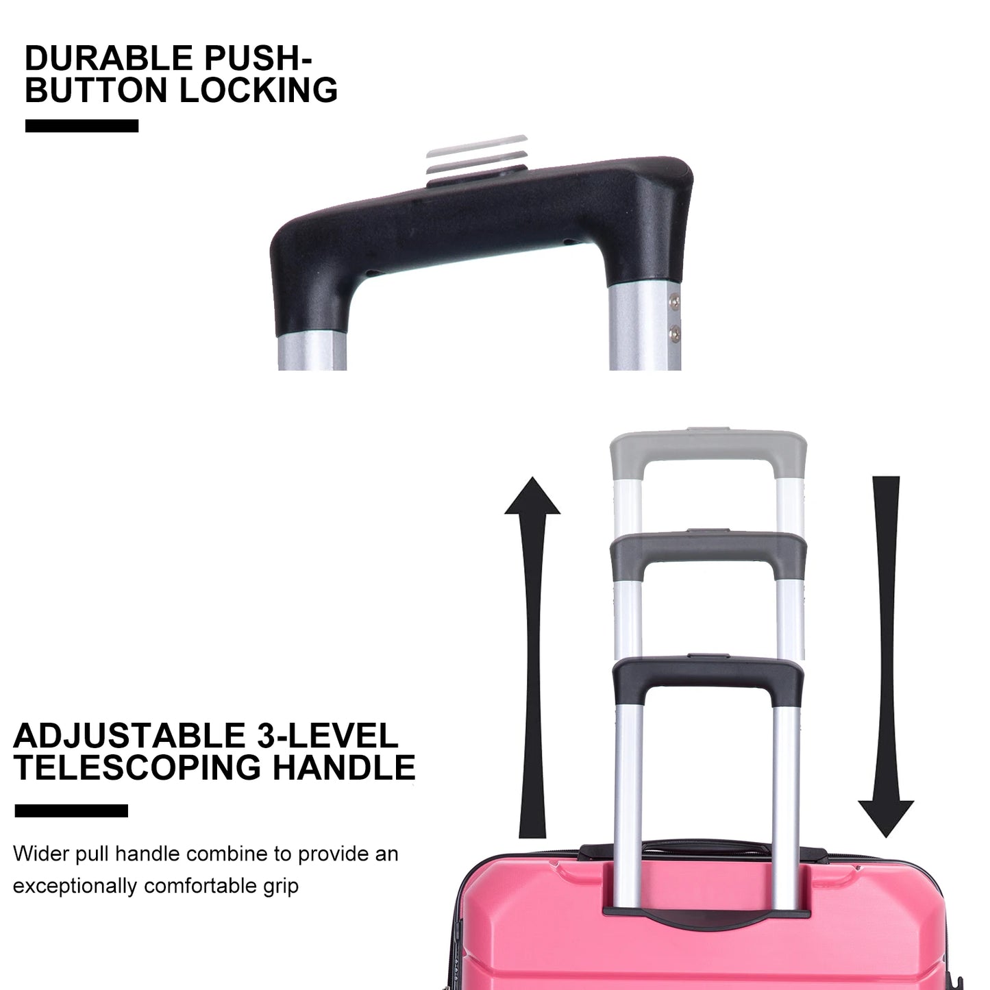 Travelhouse Hardshell Spinner Lightweight Luggage Set With TSA Lock 3-Piece