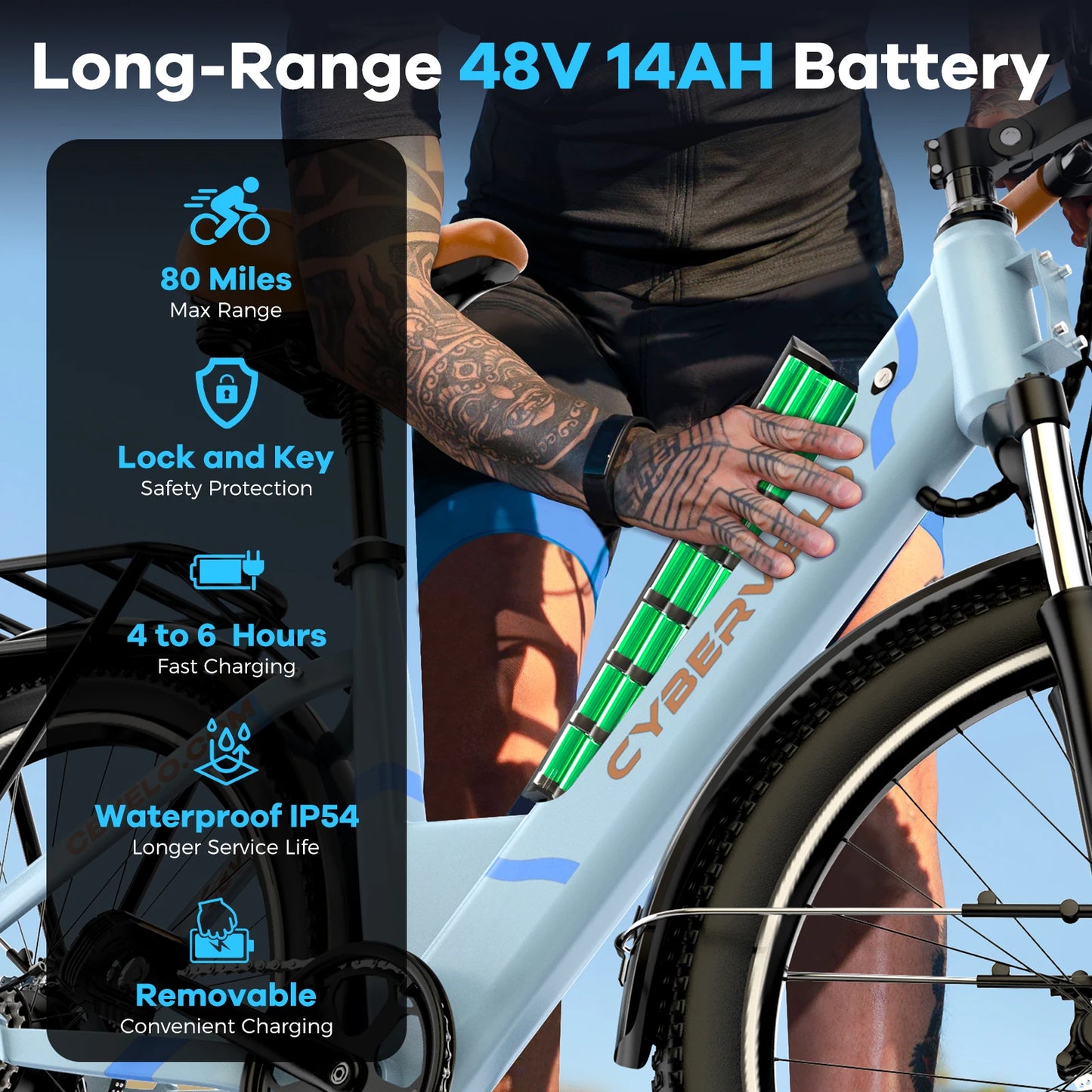 Aoango EK2 Step Thru Electric Bicycle 1000W Peak Motor