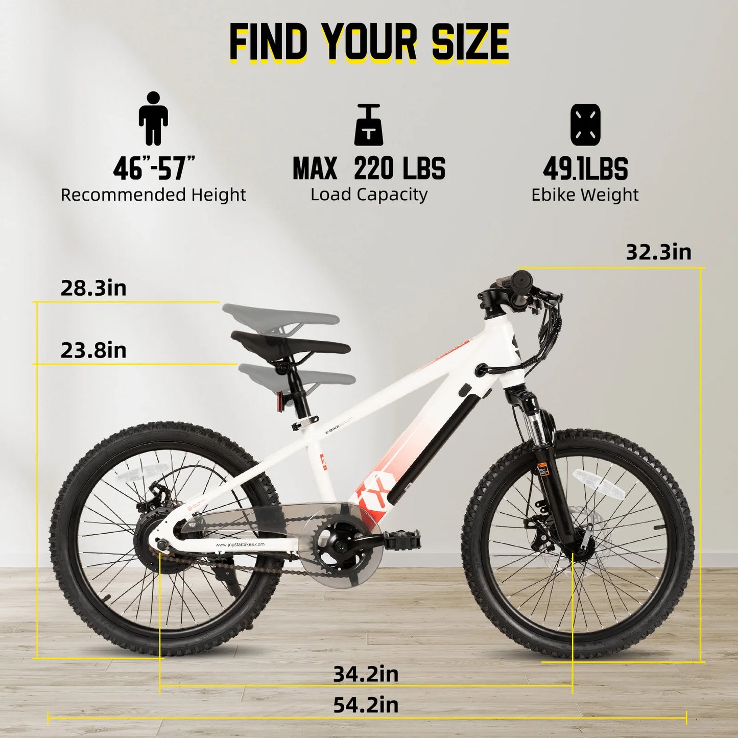 Joystare Electric Bike For Kids And Teens 250W Motor 15 Mile Range 15 MPH Mountain Bike