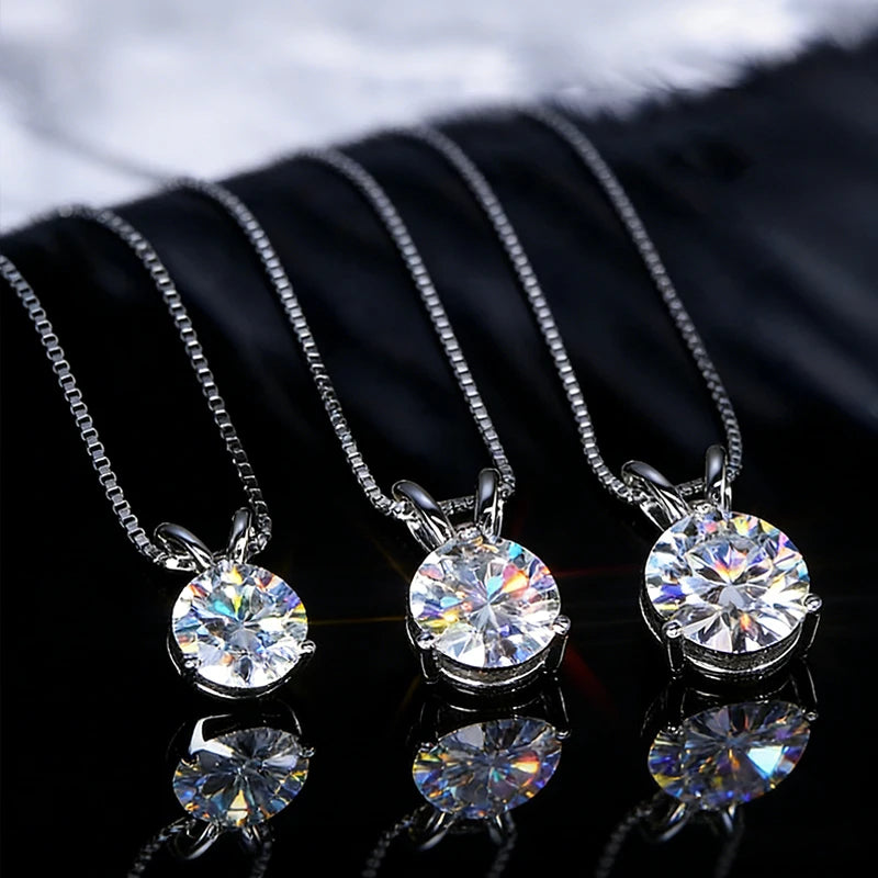 Oxtao Solitaire Moissanite Pendant Necklace For Women
