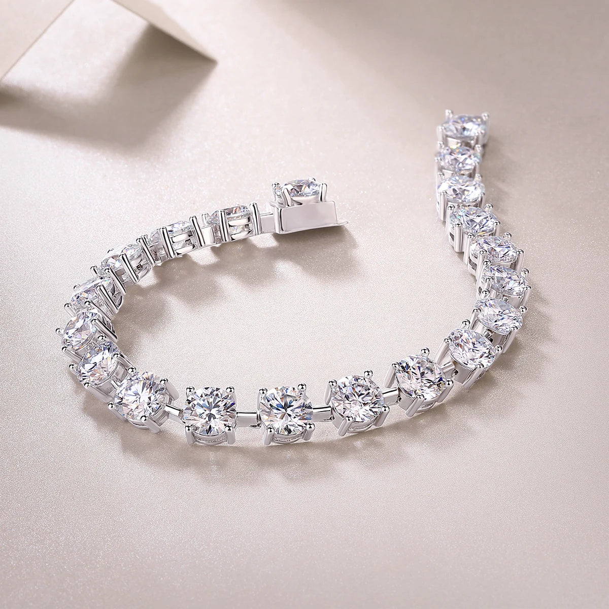 Jiuzuan Moissanite Tennis Bracelet 925 Silver 18K Gold