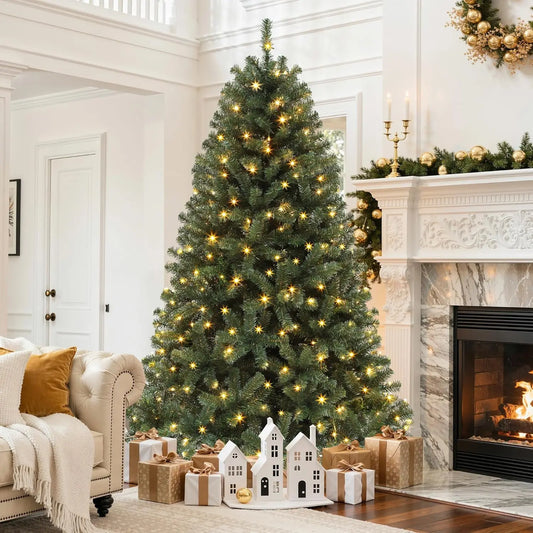 DWVO Prelit Artificial Christmas Tree Spruce With Remote