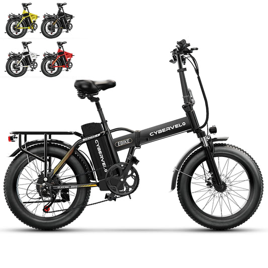 CYBERVELO 1000W Folding Electric Bike with 48V Battery 30 MPH